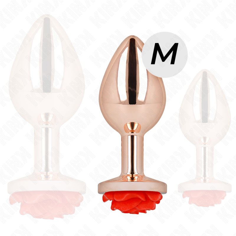 Kink Pleasure Plugs-Rosa Oro Plug anale con Rosa Rosso, M-Metal 3 Kink Pleasure Plugs-Rosa Oro Plug anale con Rosa Rosso, M-Metal · Accessori BDSM (imaginea 3)