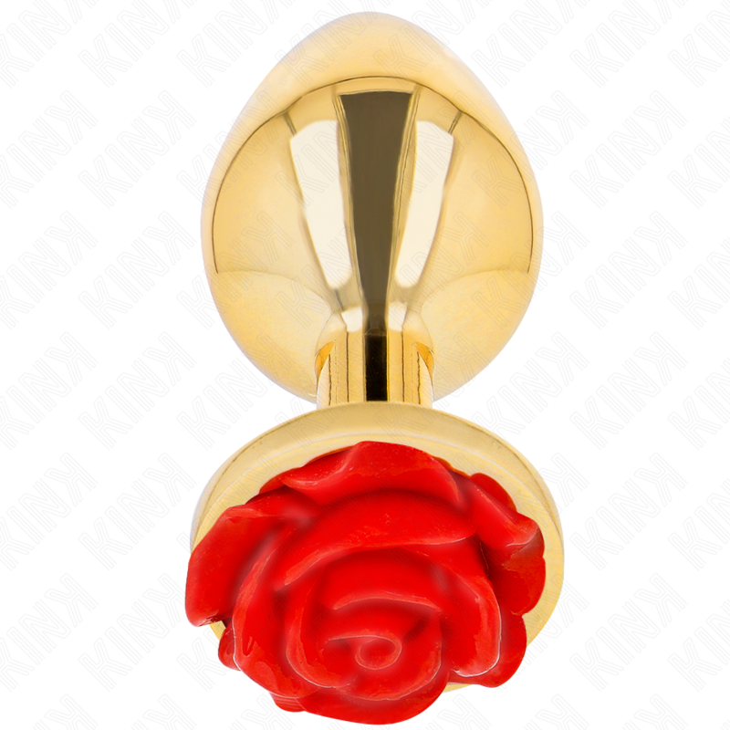 Kink Pleasure Plugs-Plug anale Oro Rosa con Rosa Rosso - Size · Accessori BDSM (imaginea 5)