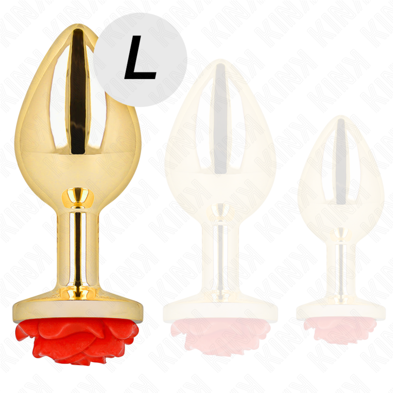 Kink Pleasure Plugs-Plug anale Oro Rosa con Rosa Rosso - Size 2 Kink Pleasure Plugs-Plug anale Oro Rosa con Rosa Rosso - Size · Accessori BDSM (imaginea 2)