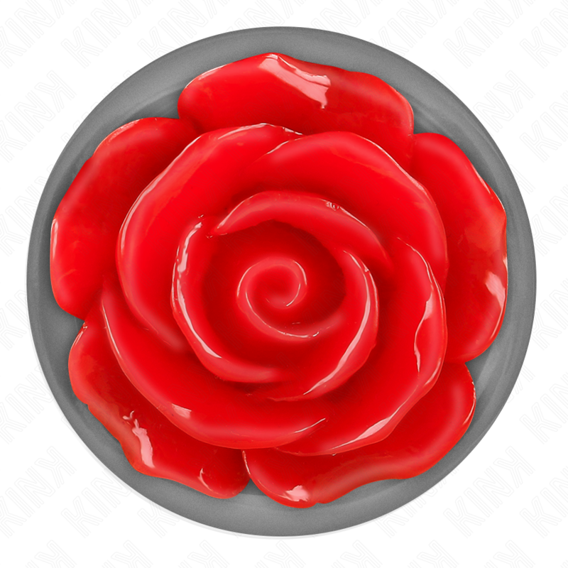 Kink Pleasure Plugs-Plug anale Rose Red Size M-Metal, impermeabile · Accessori BDSM (imaginea 5)