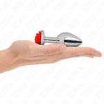 Kink Pleasure Plugs-Plug anale Rose Red Size M-Metal, impermeabile · Accessori BDSM