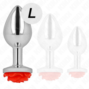 Kink Pleasure Plugs-Plug anale con Rosa Rosso, Dimensione L-Metal 8 Kink Pleasure Plugs-Plug anale con Rosa Rosso, Dimensione L-Metal · Accessori BDSM (imaginea 3)