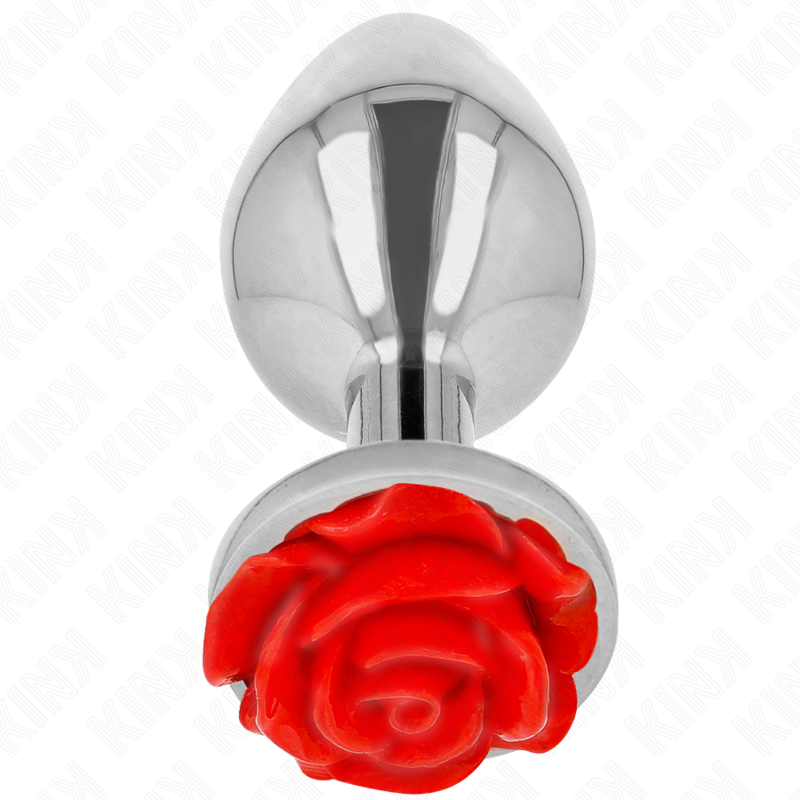 Kink Pleasure Plugs-Plug anale con Rosa Rosso, Dimensione L-Metal 2 Kink Pleasure Plugs-Plug anale con Rosa Rosso, Dimensione L-Metal · Accessori BDSM (imaginea 2)