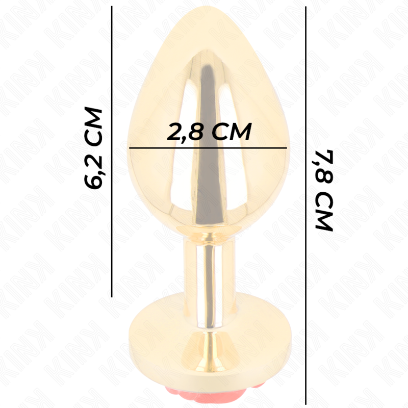 Kink Pleasure Plugs-Plug anale Oro con Rosa Rosso, Dimensioni 4 Kink Pleasure Plugs-Plug anale Oro con Rosa Rosso, Dimensioni · Accessori BDSM (imaginea 4)