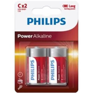 Phillips-Power Alkaline Batterie C LR14 Blister*2