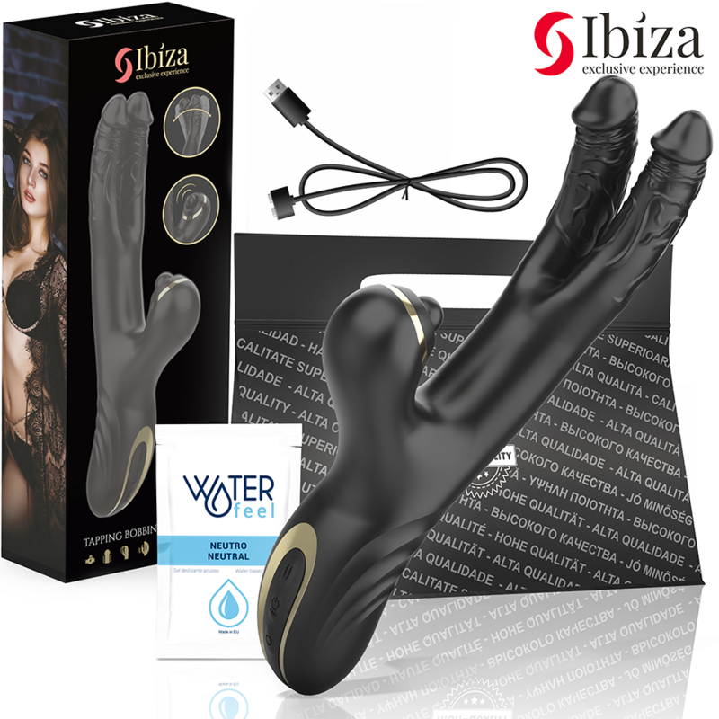 Ibiza-Two Dragons Doppio Vibratore Nero-Silicone 1 Ibiza-Two Dragons Doppio Vibratore Nero-Silicone — IBIZA TECHNOLOGY · Vibratori