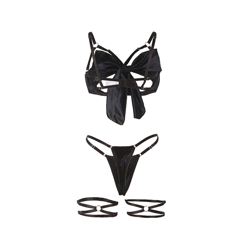 Subblime Sets-955199 Set reggiseno, tanga e giarrettiera con coulisse · Lingerie sexy donna (imaginea 8)