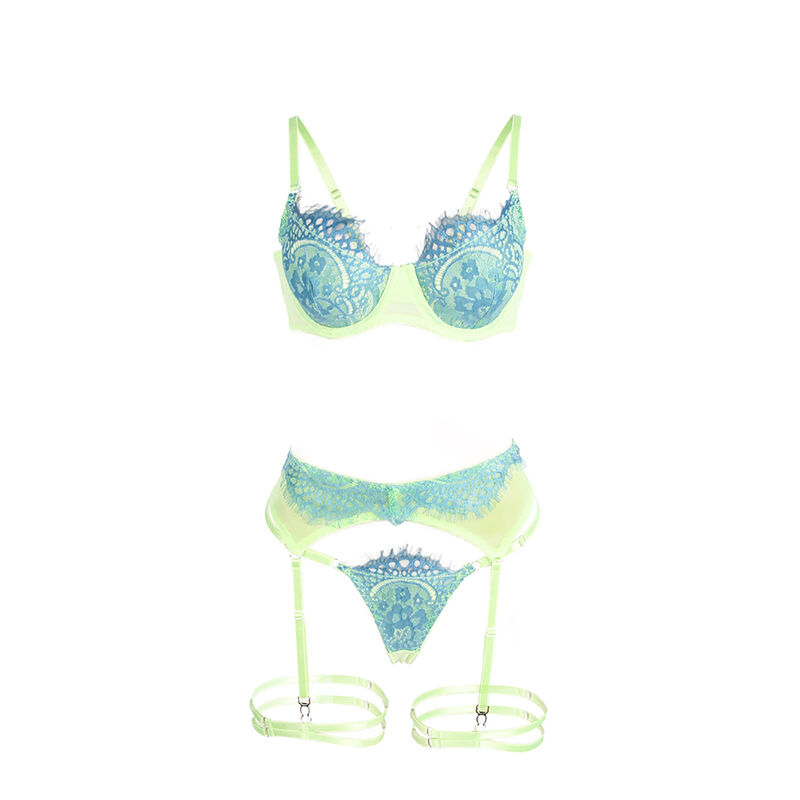 Subblime Sets-955328 Set reggiseno con pizzo e giarrettiere Verde 7 Subblime Sets-955328 Set reggiseno con pizzo e giarrettiere Verde · Lingerie sexy donna (imaginea 7)