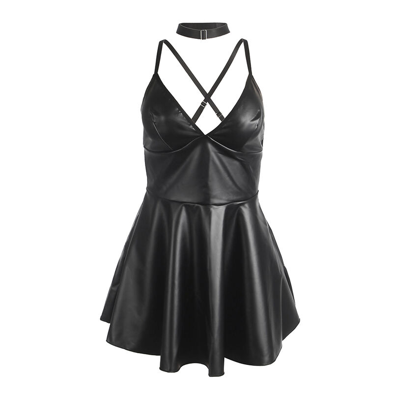 Subblime Dresses-955380 Nero negligenza in pelle Pu con cinghie 5 Subblime Dresses-955380 Nero negligenza in pelle Pu con cinghie · Lingerie sexy donna (imaginea 5)