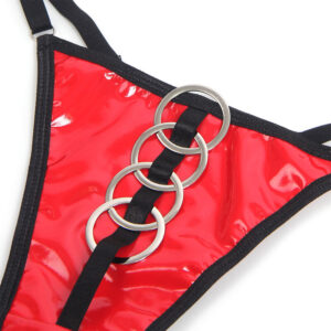 Subblime Sets-955540 Reggiseno in pelle laccata Rossa con rete · Lingerie sexy donna (imaginea 7)