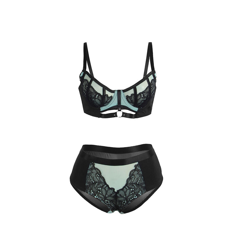 Subblime Sets-955557 Set di biancheria intima Verde in pizzo e rete · Lingerie sexy donna (imaginea 5)