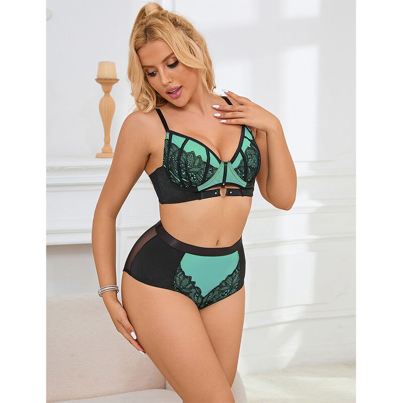 Subblime Sets-955557 Set di biancheria intima Verde in pizzo e rete · Lingerie sexy donna (imaginea 7)