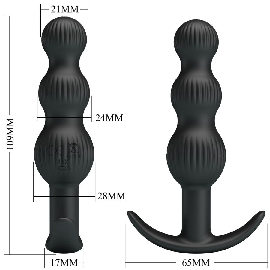 Anal Toys-Sidney Vibratore Anale 10 Vibrazioni, Nero-Silicone, 10 — PRETTY LOVE · Vibratori (immagine 5)