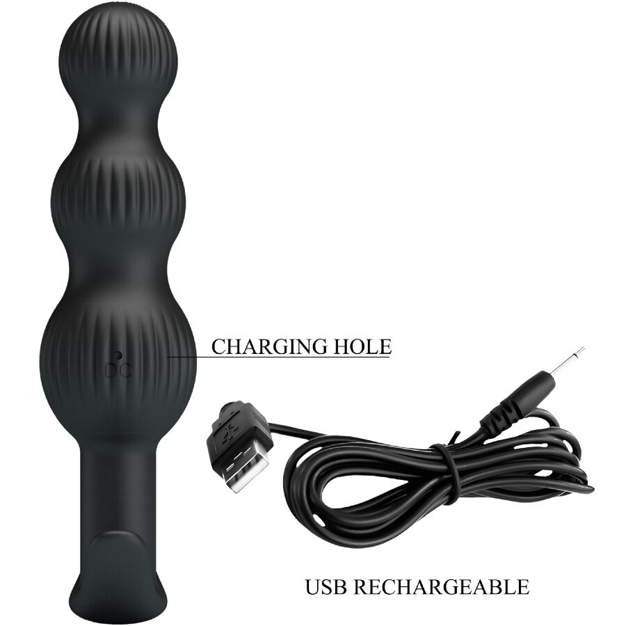 Anal Toys-Sidney Vibratore Anale 10 Vibrazioni, Nero-Silicone, 10 — PRETTY LOVE · Vibratori (immagine 6)