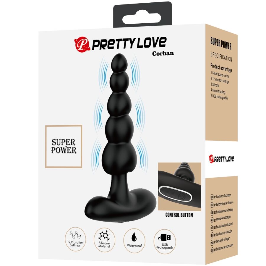 Anal Toys-Corvano Vibratore Anale 10 Vibrazioni Nero-Silicone, 10 — PRETTY LOVE · Vibratori (imaginea 10)