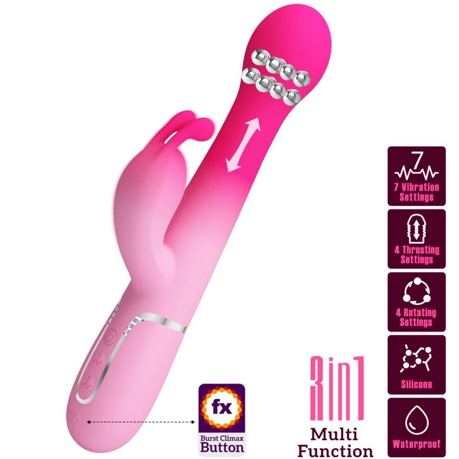 High Tech-Dejon 3 in 1 Rabbit Vibratore Multifunzione — PRETTY LOVE · Vibratori (immagine 2)