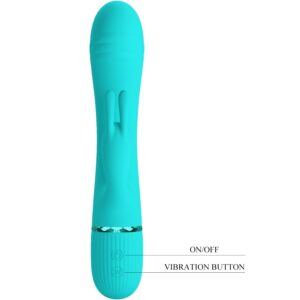 High Tech-Scocco Vibrator Rabbit Turchese-Silicone, 10 velocità, USB — PRETTY LOVE · Vibratori (imaginea 8)