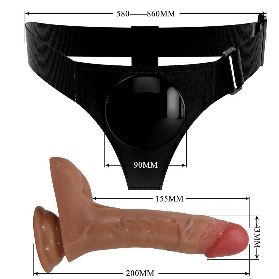Harness Collection-Imbracatura Universale Tipo Mutandine con Dildo Vibratore e — PRETTY LOVE · Strap-on & Imbracature (immagine 5)