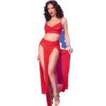 Chilirose-CR-4850 Top Rosso e collant con accessori dorati 21 Chilirose-CR-4850 Top Rosso e collant con accessori dorati · Lingerie sexy donna