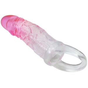 For Him-Odes Realistic Guaina Estensore 2 cm per Pene, Rosa-TPR — PRETTY LOVE · Anelli & Guaine per pene (immagine 3)