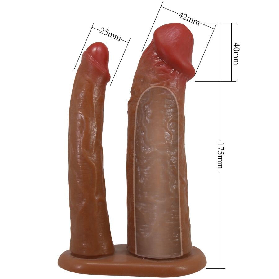 For Him-Yairon Guaina Doppio Pene con Estensione 4 cm 6 For Him-Yairon Guaina Doppio Pene con Estensione 4 cm — PRETTY LOVE · Anelli & Guaine per pene (imaginea 6)