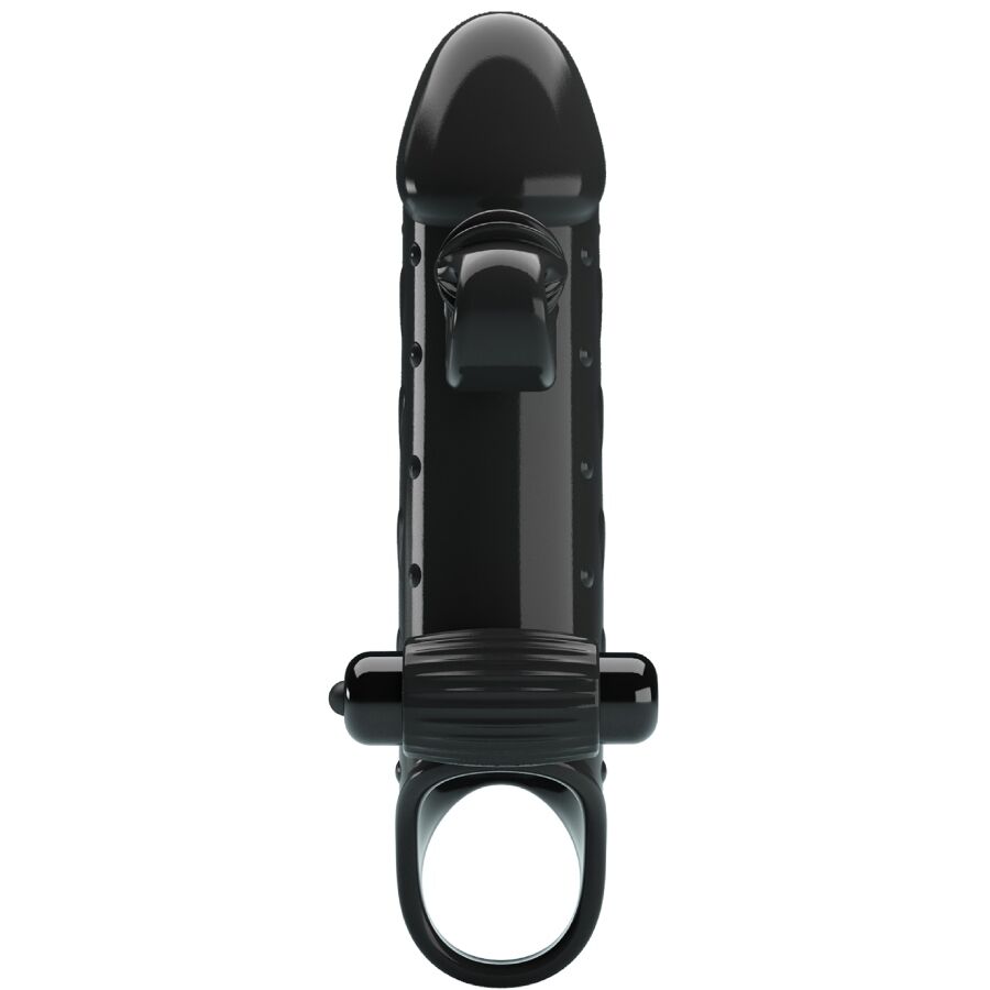 Romance-Guaina Vibrante per Pene Nero-TPE · Anelli & Guaine per pene (immagine 9)