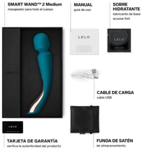 Lelo-Smart Medium Wand 2 Ocean Blue Massaggiatore-Silicone, 10 velocità · Vibratori (imaginea 4)