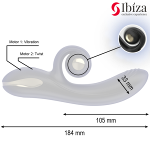 Ibiza Technology-Twister Vibratore Rotativo con Stimolatore Curvo 12 Ibiza Technology-Twister Vibratore Rotativo con Stimolatore Curvo · Vibratori (immagine 5)