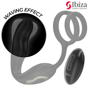 Ibiza Technology-Anello vibratore rotante teleguidato Wiggle · Anelli & Guaine per pene (immagine 3)