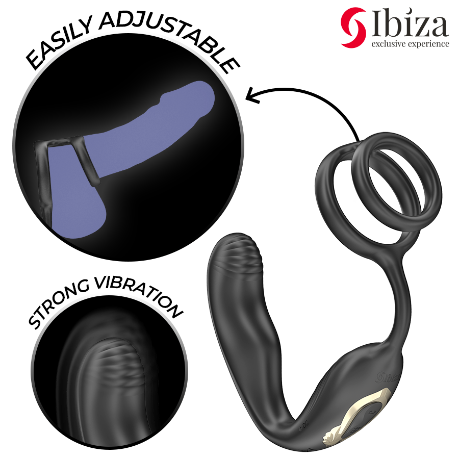 Ibiza Technology-Anello vibratore rotante teleguidato Wiggle · Anelli & Guaine per pene (immagine 2)