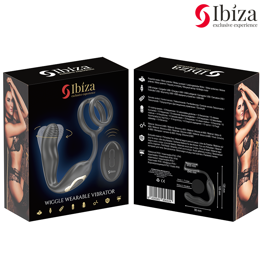 Ibiza Technology-Anello vibratore rotante teleguidato Wiggle · Anelli & Guaine per pene (immagine 6)