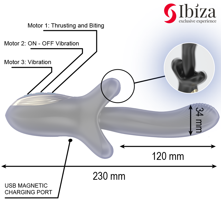 Ibiza-Vibratore potente con effetto di spinta — IBIZA TECHNOLOGY · Vibratori (imaginea 4)
