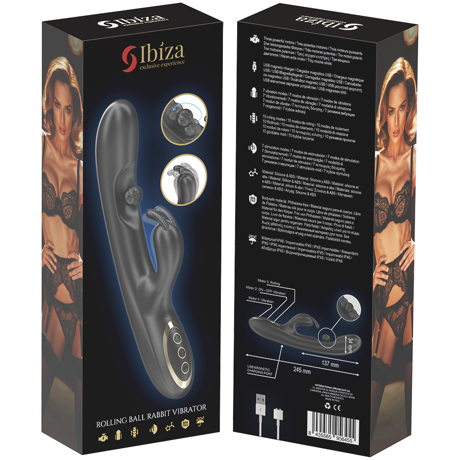 Ibiza-Vibratore potente coniglio con sfera rotante di massaggio, 3 — IBIZA TECHNOLOGY · Vibratori (imaginea 7)