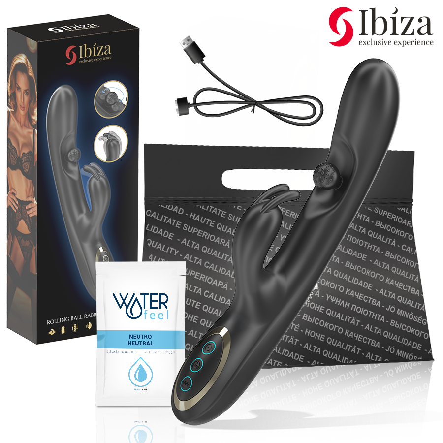 Ibiza-Vibratore potente coniglio con sfera rotante di massaggio, 3