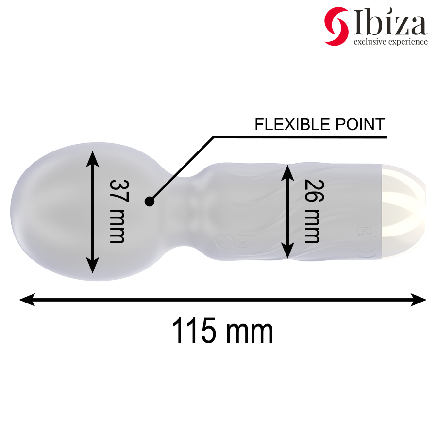 Ibiza-Pocket Wand Vibratore-Silicone, 10 velocità, Ricaricabile, USB — IBIZA TECHNOLOGY · Vibratori (immagine 4)