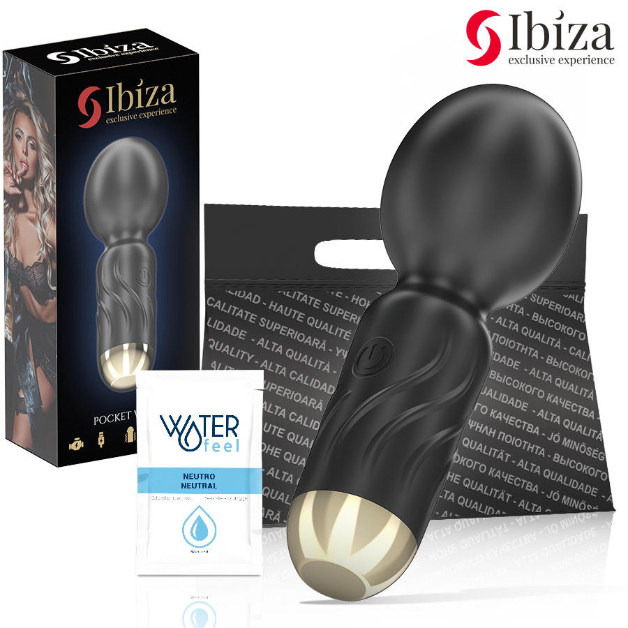 Ibiza-Pocket Wand Vibratore-Silicone, 10 velocità, Ricaricabile, USB