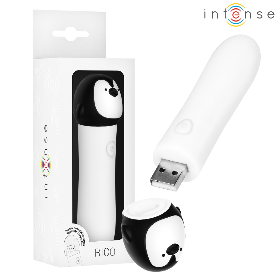 Intense Fun Toys-Ricco Bullet Vibrante Forma Pinguino, Usb