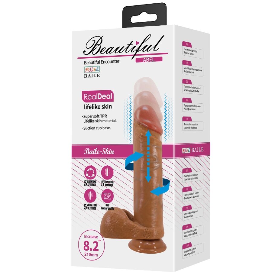 Baile Vibrators-Abel Dildo Realist 21 cm Mulatto-TPR, 5 velocità · Vibratori (imaginea 4)