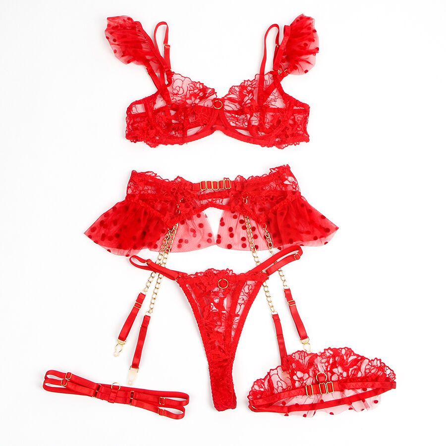 Subblime-957506 Set reggiseno e giarrettiera in pizzo Rosso 3 Subblime-957506 Set reggiseno e giarrettiera in pizzo Rosso · Lingerie sexy donna (imaginea 4)