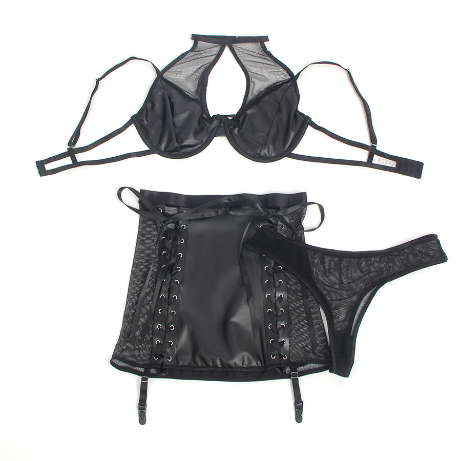 Subblime-957582 Set reggiseno e gonna in pelle Pu Nero 3 Subblime-957582 Set reggiseno e gonna in pelle Pu Nero · Lingerie sexy donna (imaginea 4)