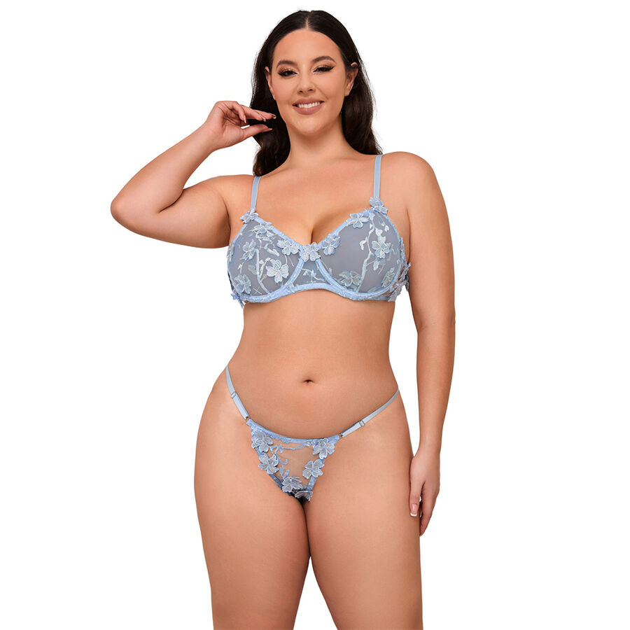 Subblime-957629 Set reggiseno e Mutandine ricamo floreale Blu 2 Subblime-957629 Set reggiseno e Mutandine ricamo floreale Blu · Lingerie sexy donna (imaginea 3)