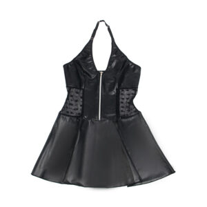 Subblime-957704 Abito in pelle PU con cerniera e pizzo · Lingerie sexy donna (imaginea 5)