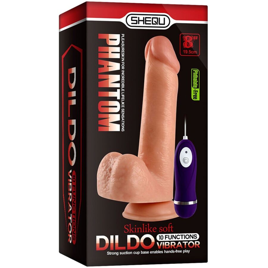 Shequ-Phantom Dildo Vibrante con Telecomando 20 cm-Silicone · Vibratori (immagine 6)