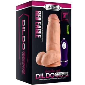 Shequ-Red Eagle Vibratore Dildo con Telecomando 17 cm-Silicone · Vibratori (immagine 7)