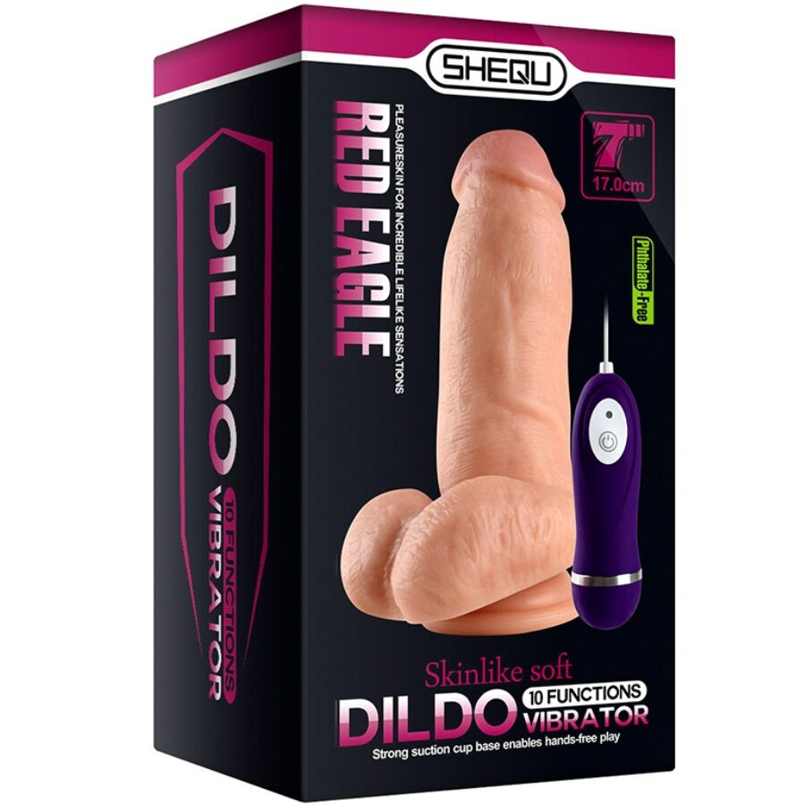 Shequ-Red Eagle Vibratore Dildo con Telecomando 17 cm-Silicone · Vibratori (immagine 7)