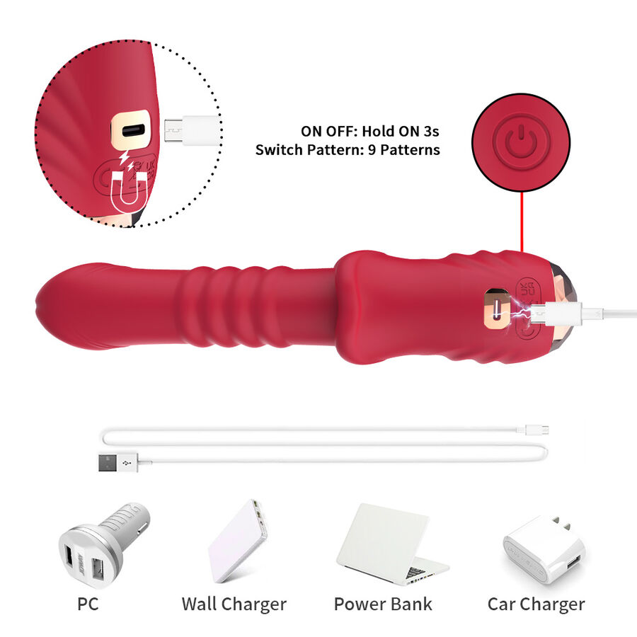 Armony Vibrators-Point a Vibrator Dildo Stimolatore Rosso-Silicone · Vibratori (imaginea 7)