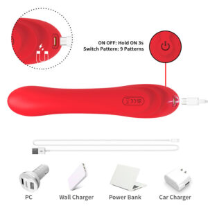Armony Vibrators-Vibratore a lingua oscillante Rosso-Silicone, 7 · Vibratori (imaginea 9)