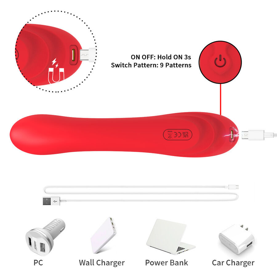 Armony Vibrators-Vibratore a lingua oscillante Rosso-Silicone, 7 · Vibratori (imaginea 9)