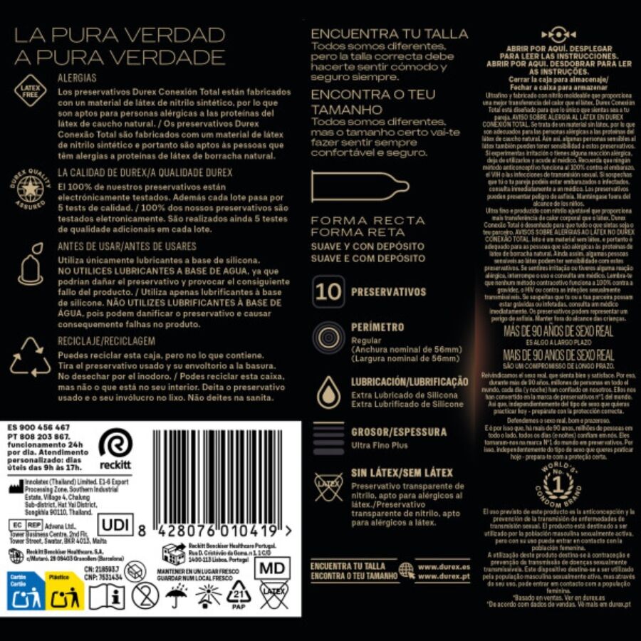 Durex Condoms-Total Connection Ultra Slim Plus senza Latex 10 4 Durex Condoms-Total Connection Ultra Slim Plus senza Latex 10 · Preservativi (imaginea 4)