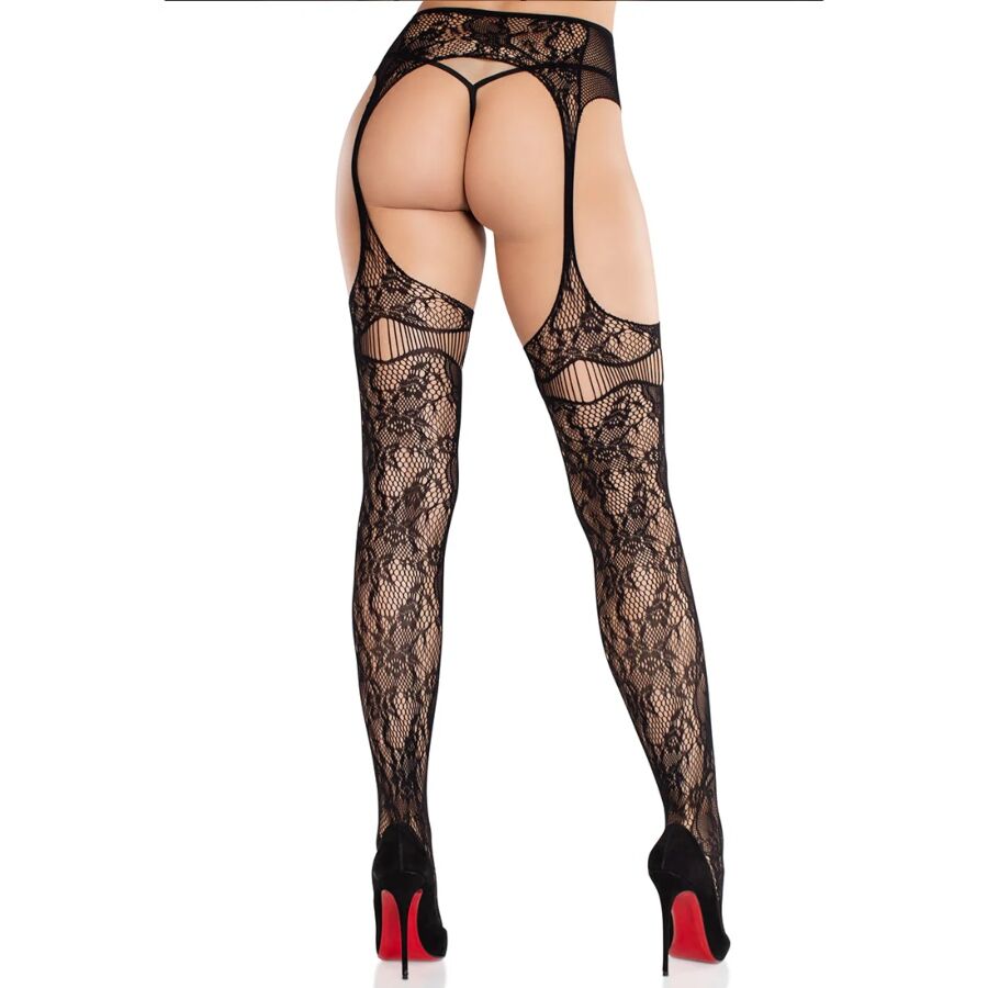 Leg Avenue Hosiery-Calze a rete con giarrettiere nere 2 Leg Avenue Hosiery-Calze a rete con giarrettiere nere · Lingerie spicy & Bodystocking (imaginea 2)